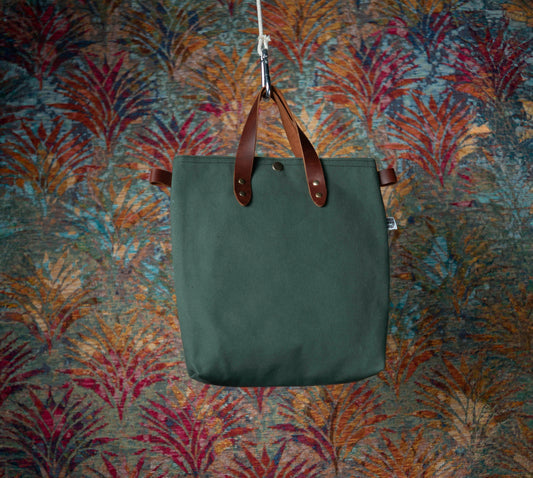Bolso Tote Verde Oliva con Broches